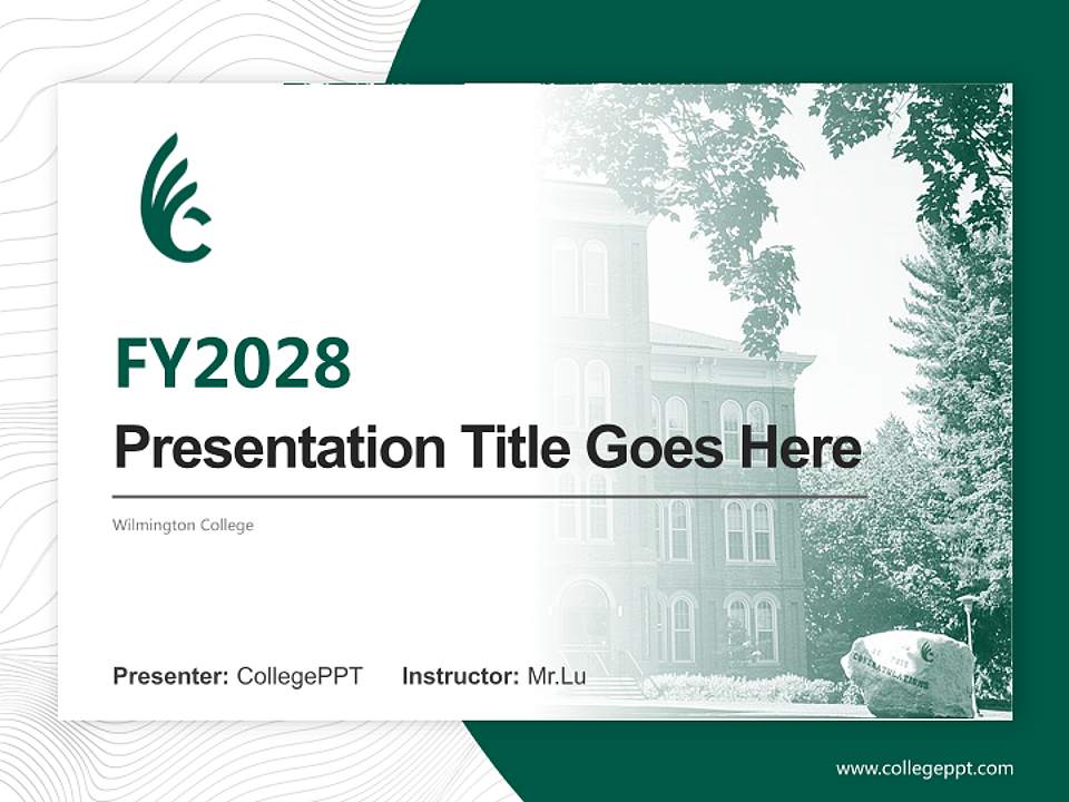 Wilmington College Academic Presentation/Research Findings Report PPT Template4:3 ratio PPT effect preview image5