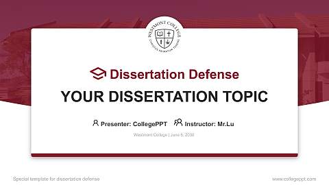 Westmont College Graduation Thesis Defense PPT Template