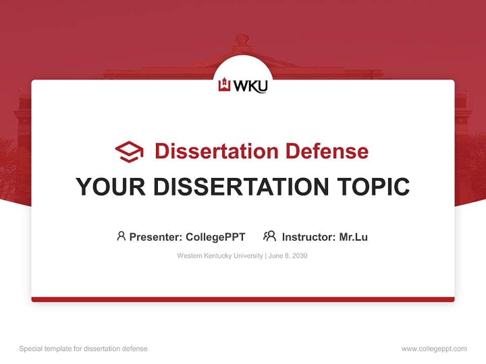Western Kentucky University Graduation Thesis Defense PPT Template4:3 ratio PPT effect preview image7