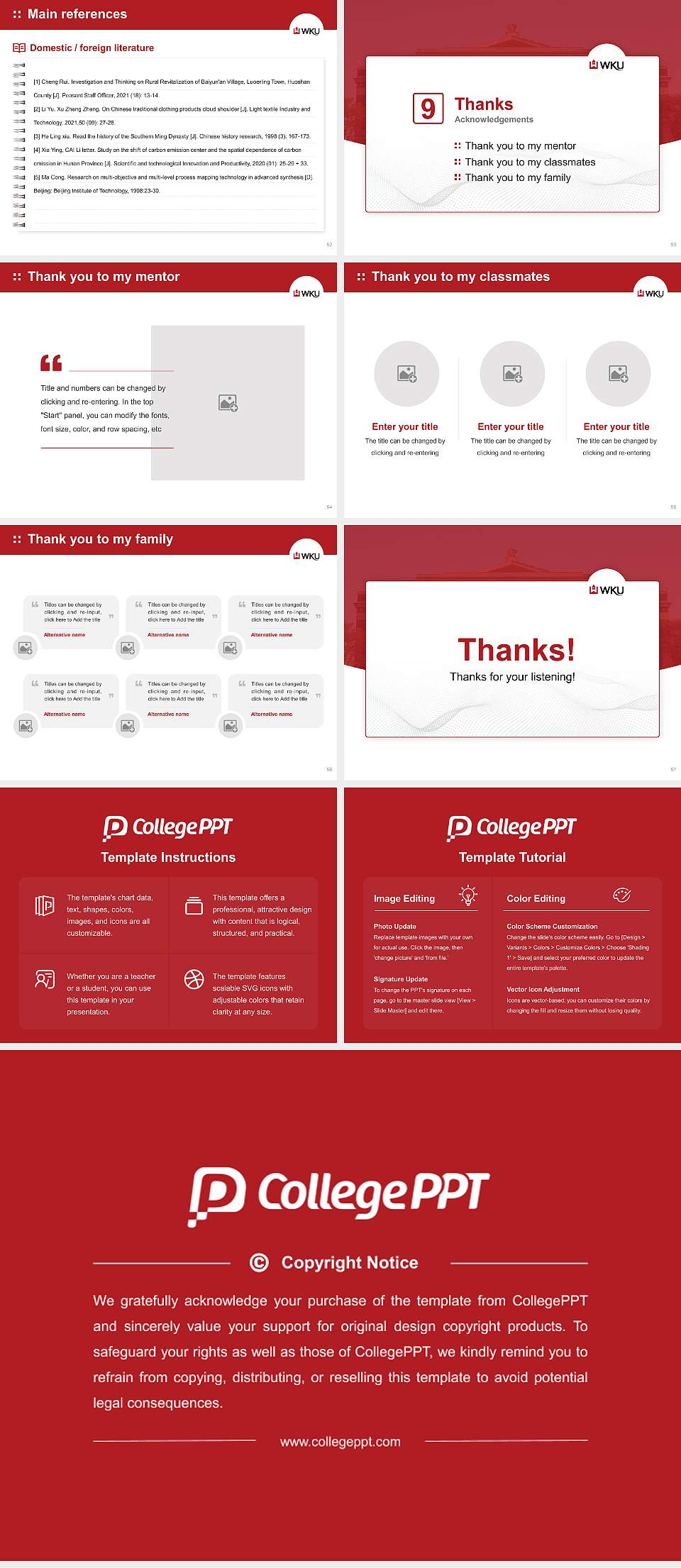 Western Kentucky University Graduation Thesis Defense PPT Template4:3 ratio PPT effect preview image7