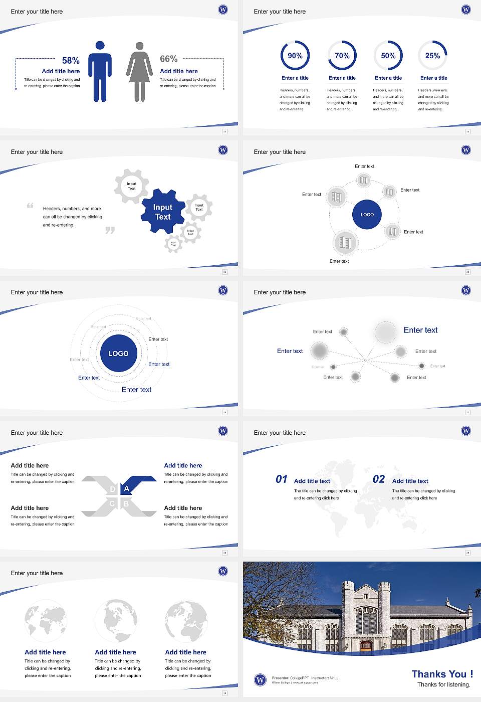 Wilson College Course/Courseware Creation PPT Template16:9 ratio PPT effect preview image4