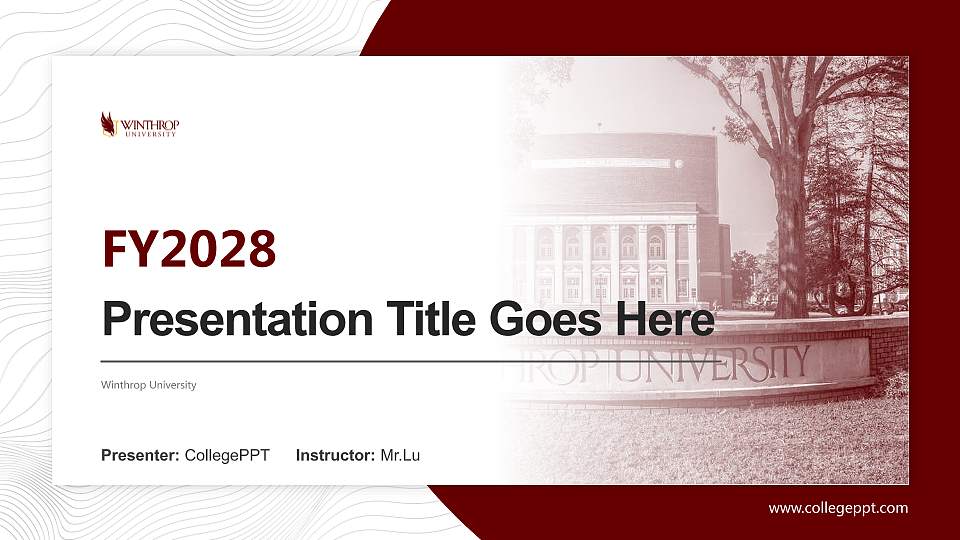 Winthrop University Academic Presentation/Research Findings Report PPT Template16:9 ratio PPT effect preview image