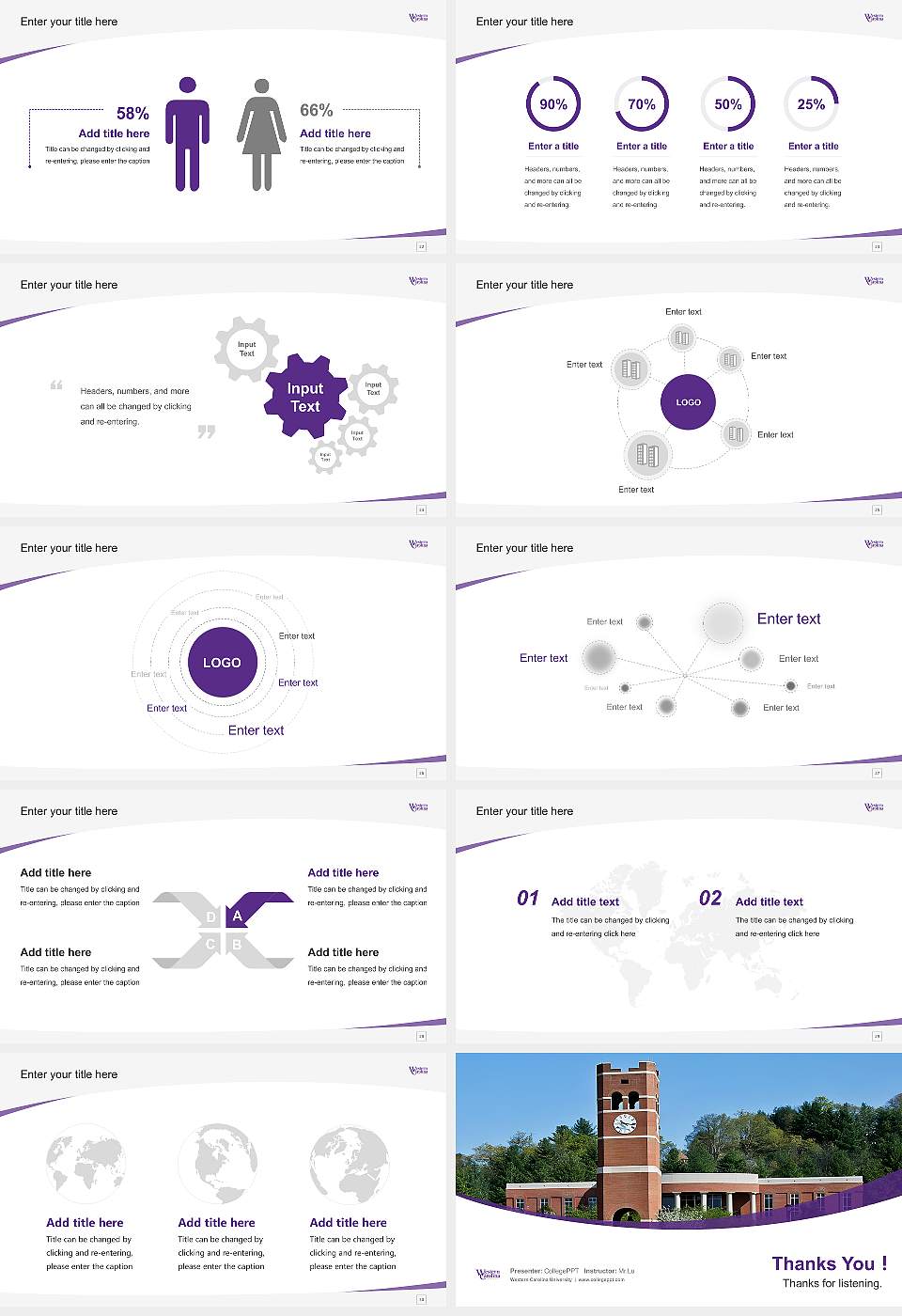 Western Carolina University Course/Courseware Creation PPT Template16:9 ratio PPT effect preview image4