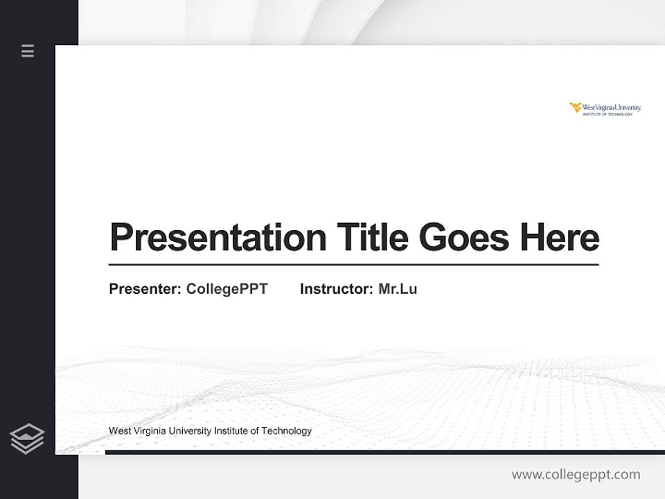 West Virginia University Institute of Technology Thesis Proposal/Graduation Defense PPT Template4:3 ratio PPT effect preview image5