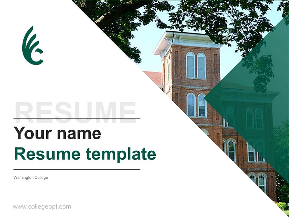 Wilmington College Resume PPT Template4:3 ratio PPT effect preview image5