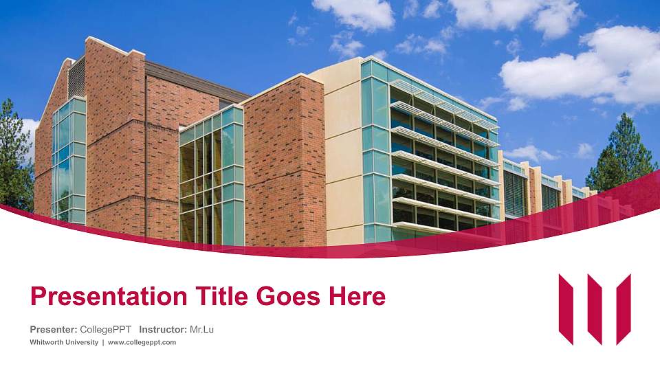 Whitworth University Course/Courseware Creation PPT Template16:9 ratio PPT effect preview image