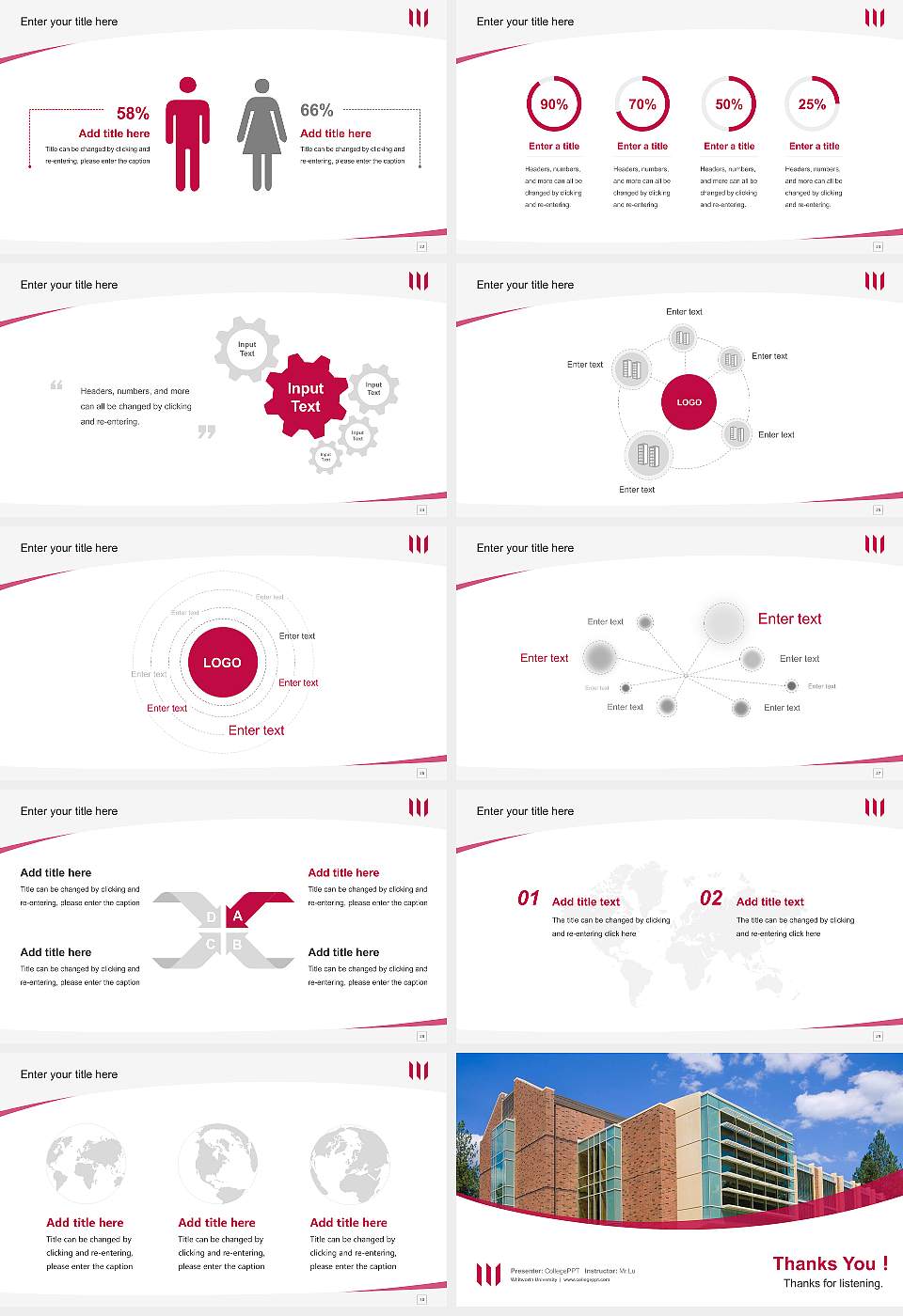 Whitworth University Course/Courseware Creation PPT Template16:9 ratio PPT effect preview image4