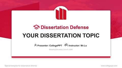 Wheeling University Graduation Thesis Defense PPT Template