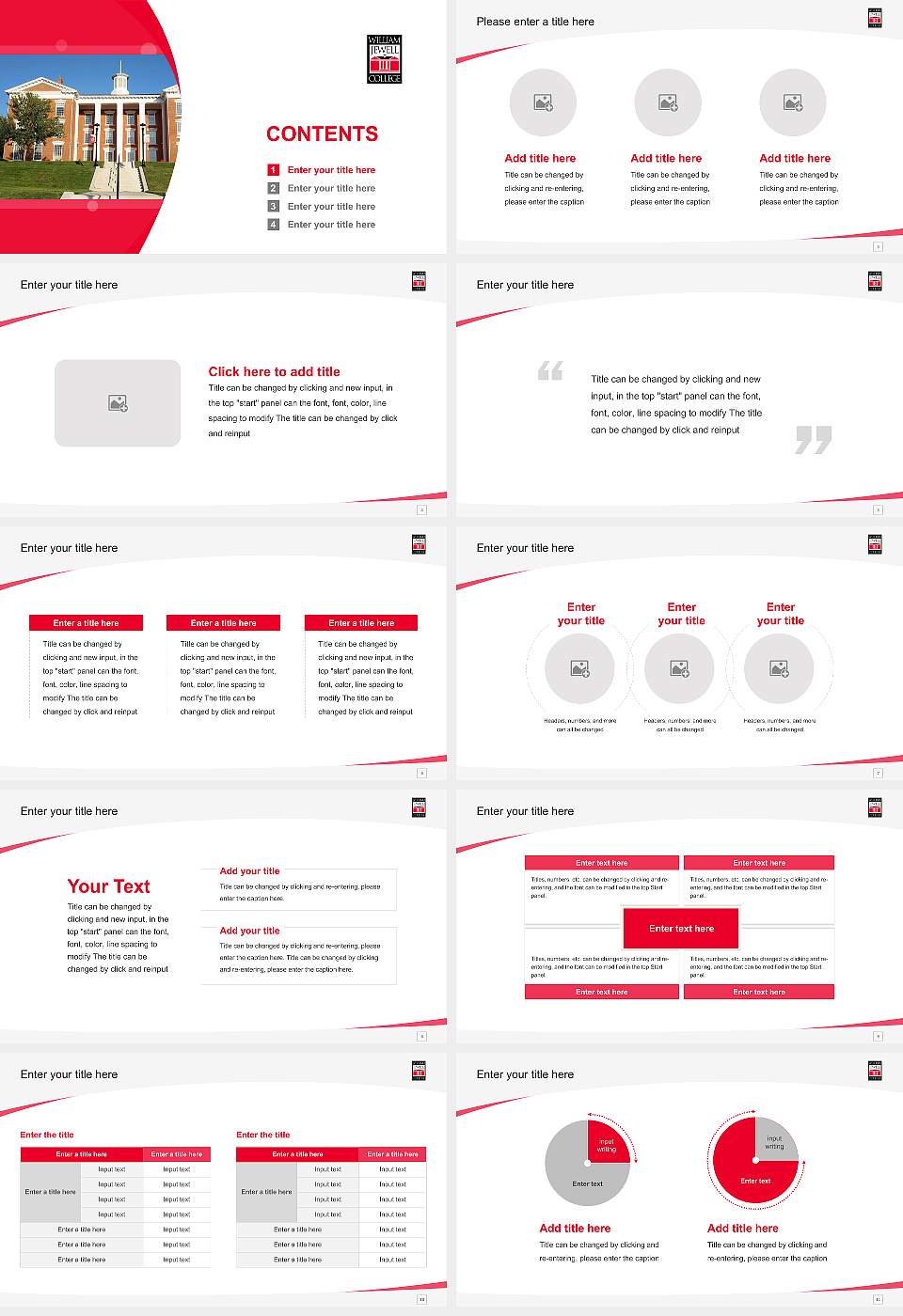 William Jewell College Course/Courseware Creation PPT Template16:9 ratio PPT effect preview image2