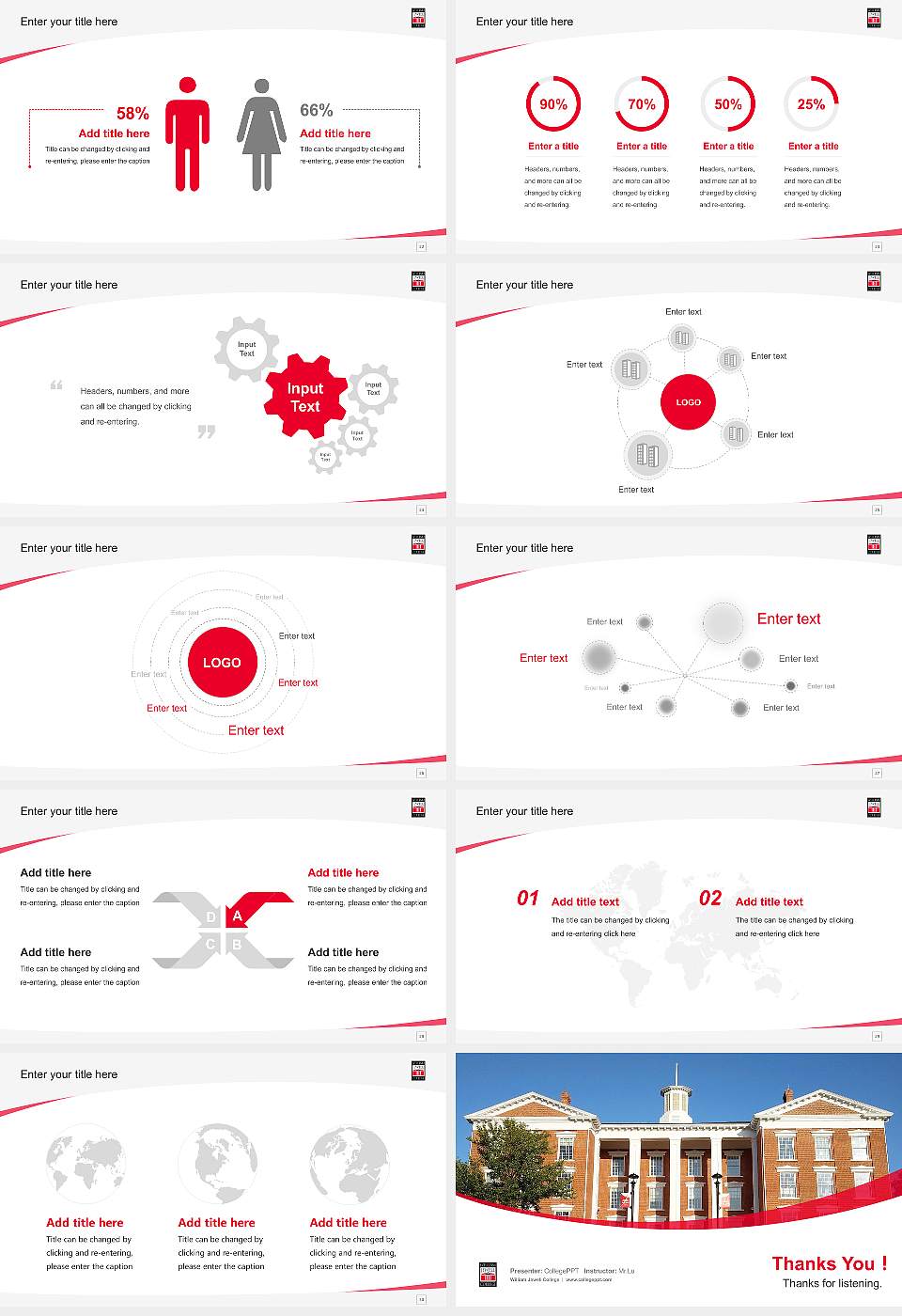 William Jewell College Course/Courseware Creation PPT Template16:9 ratio PPT effect preview image4