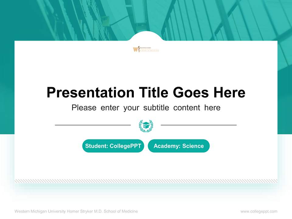 Western Michigan University Homer Stryker M.D. School of Medicine National Scholarship Defense PPT Template4:3 ratio PPT effect preview image4
