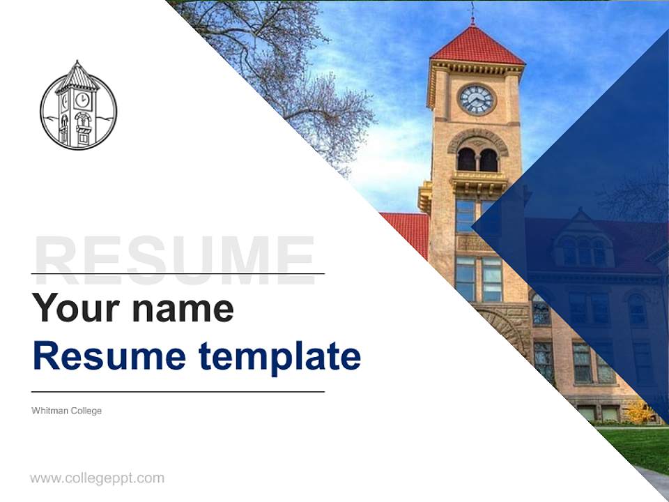 Whitman College Resume PPT Template4:3 ratio PPT effect preview image5