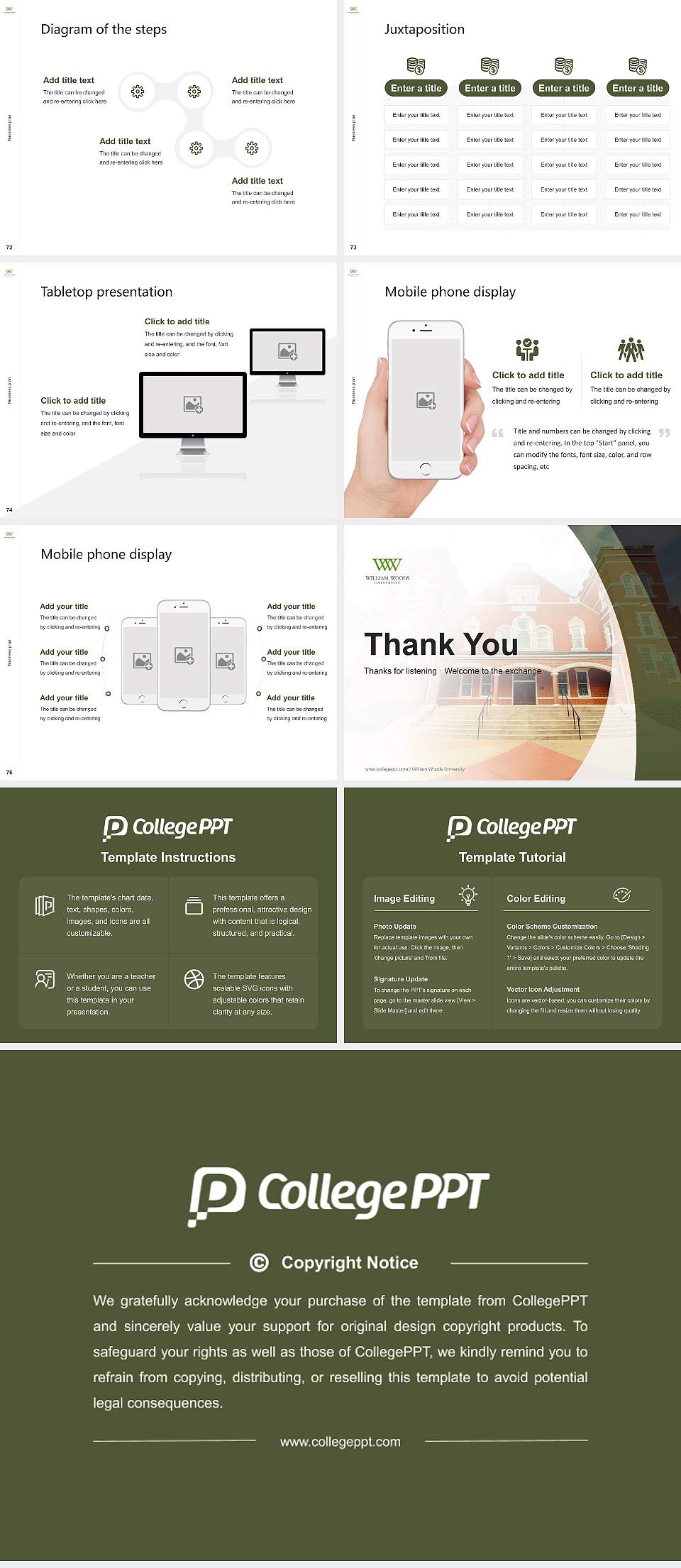 William Woods University Competition/Entrepreneurship Contest PPT Template4:3 ratio PPT effect preview image9