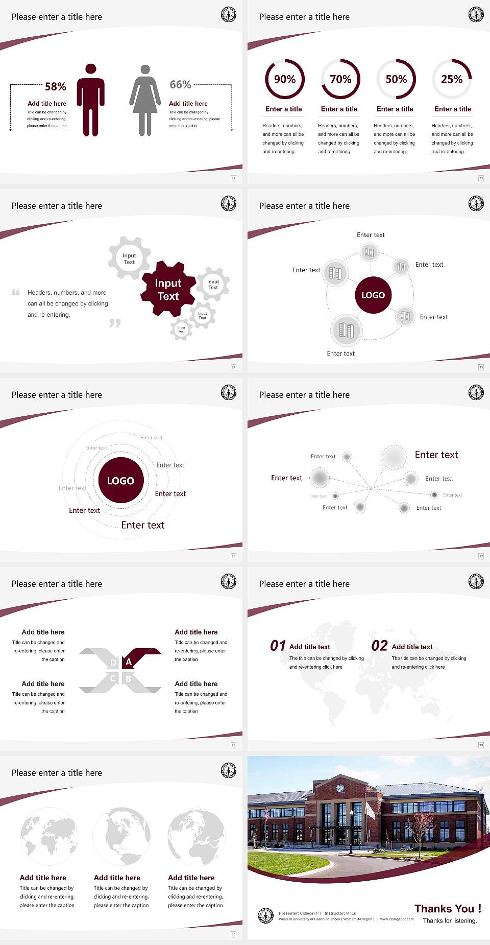 Western University of Health Sciences（WesternU-Oregon） Course/Courseware Creation PPT Template4:3 ratio PPT effect preview image4
