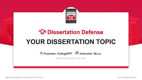 William Jewell College Graduation Thesis Defense PPT Template