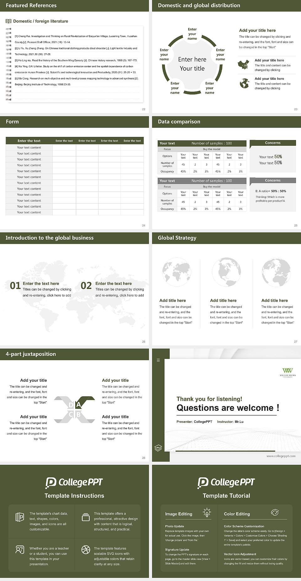 William Woods University Thesis Proposal/Graduation Defense PPT Template4:3 ratio PPT effect preview image4