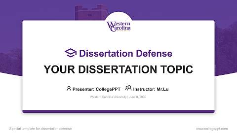Western Carolina University Graduation Thesis Defense PPT Template