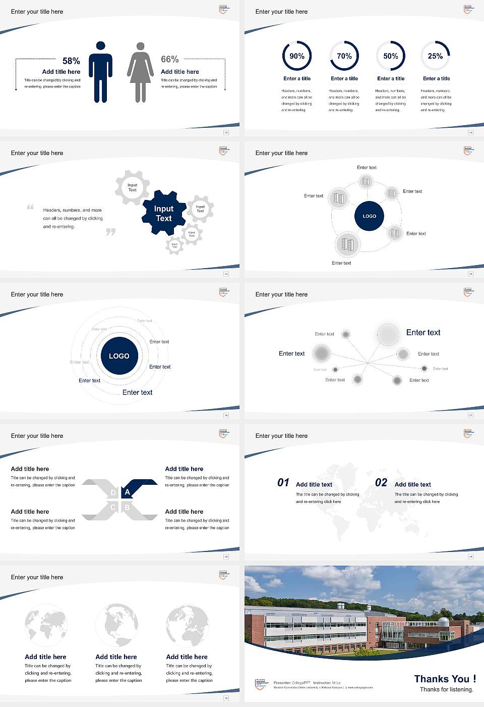 Western Connecticut State University （Midtown Campus） Course/Courseware Creation PPT Template16:9 ratio PPT effect preview image4