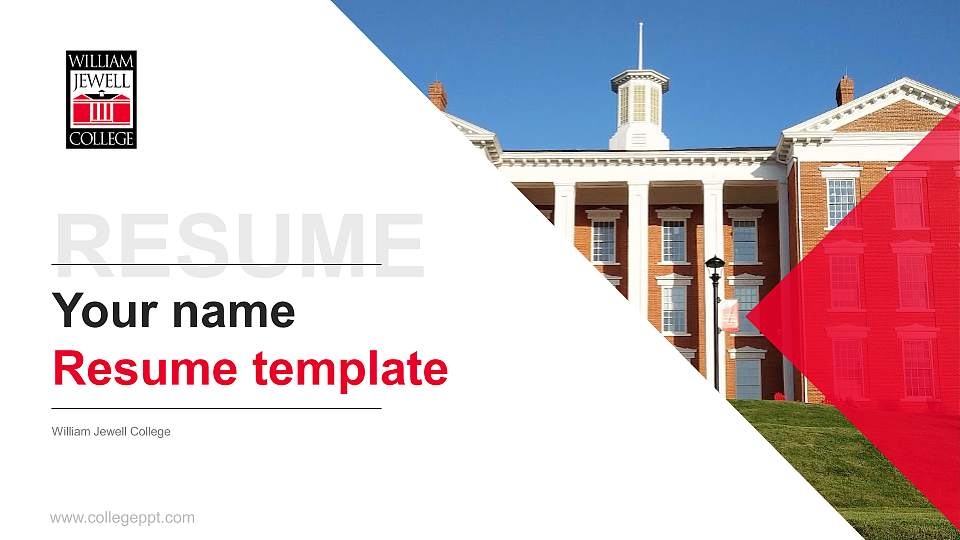 William Jewell College Resume PPT Template16:9 ratio PPT effect preview image