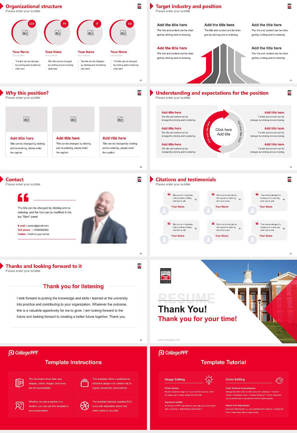 William Jewell College Resume PPT Template16:9 ratio PPT effect preview image4