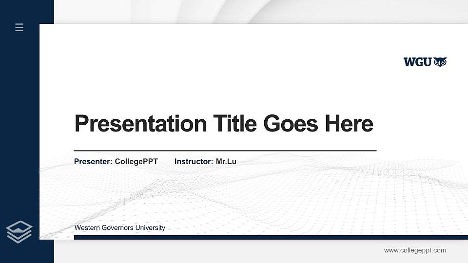 Western Governors University Thesis Proposal/Graduation Defense PPT Template16:9 ratio PPT effect preview image