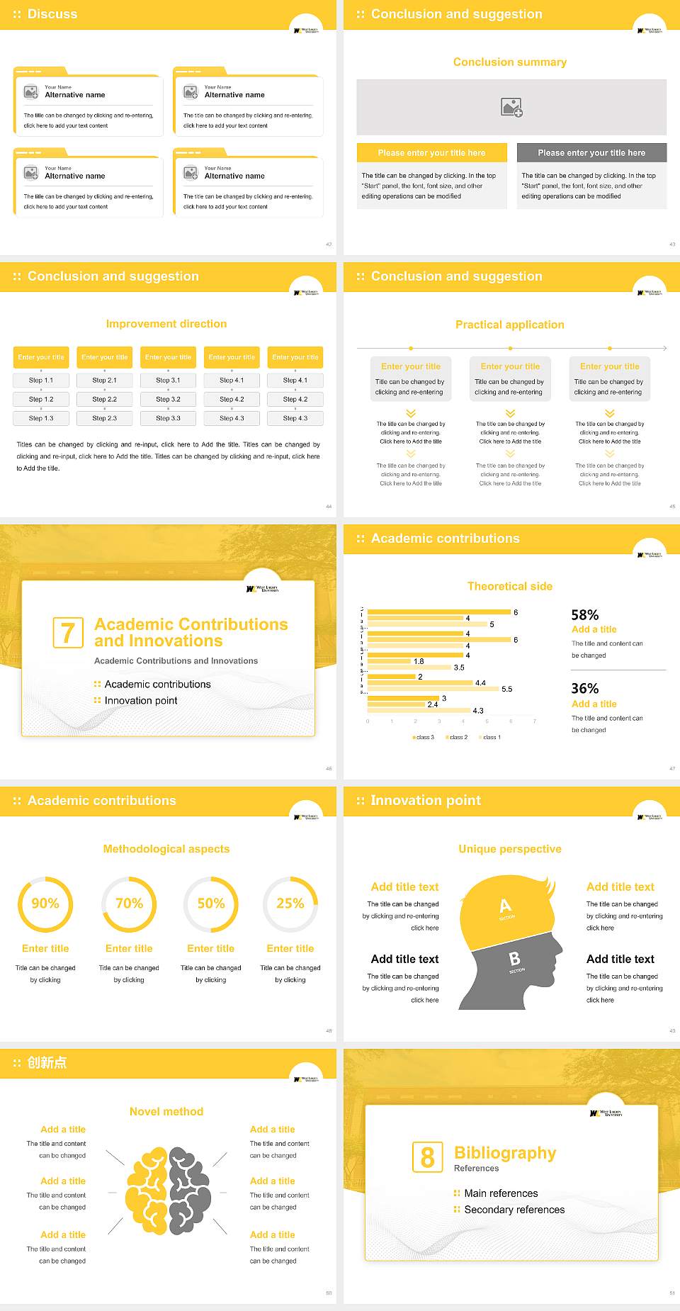 West Liberty University Graduation Thesis Defense PPT Template4:3 ratio PPT effect preview image6
