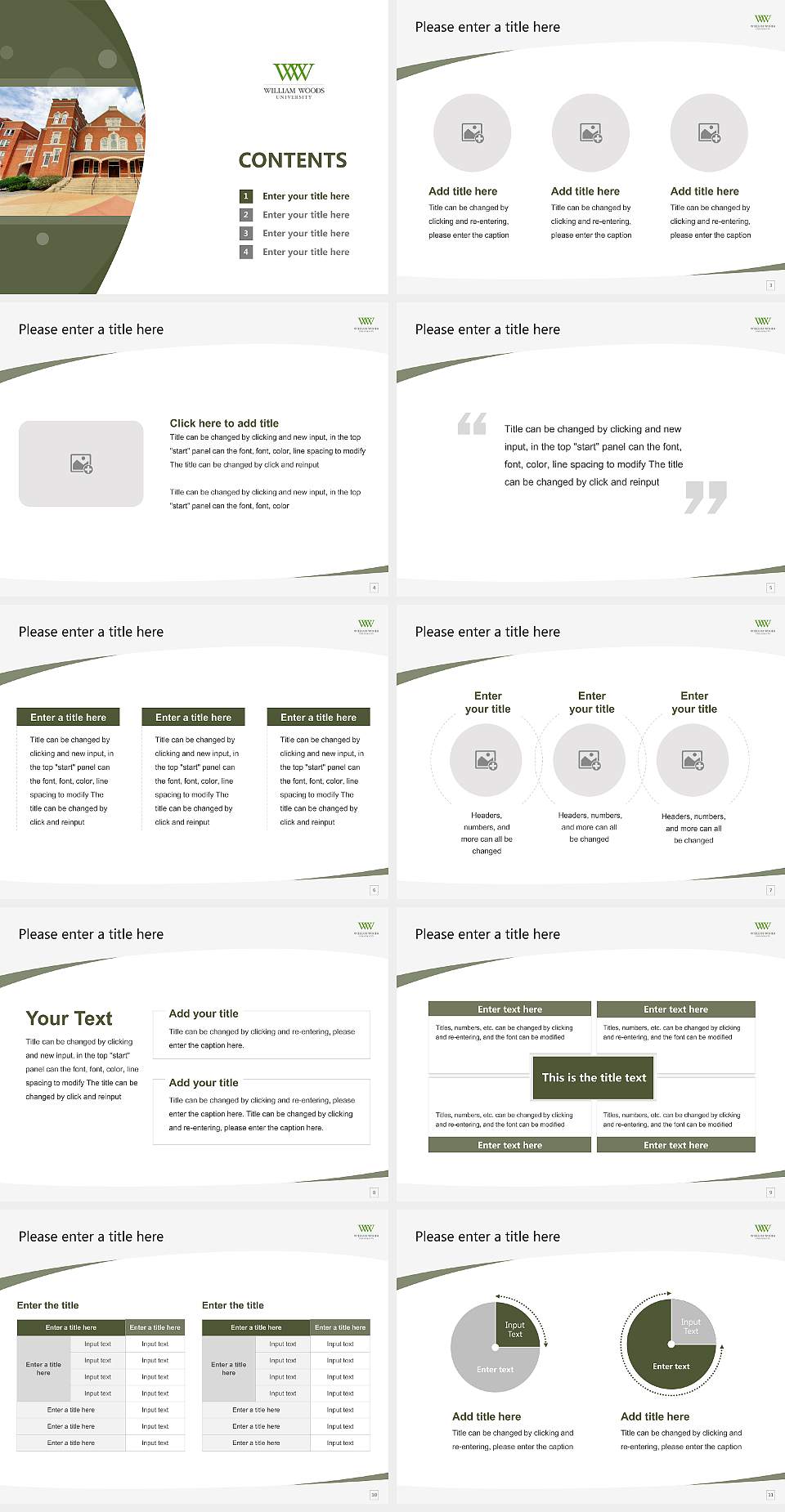 William Woods University Course/Courseware Creation PPT Template4:3 ratio PPT effect preview image2