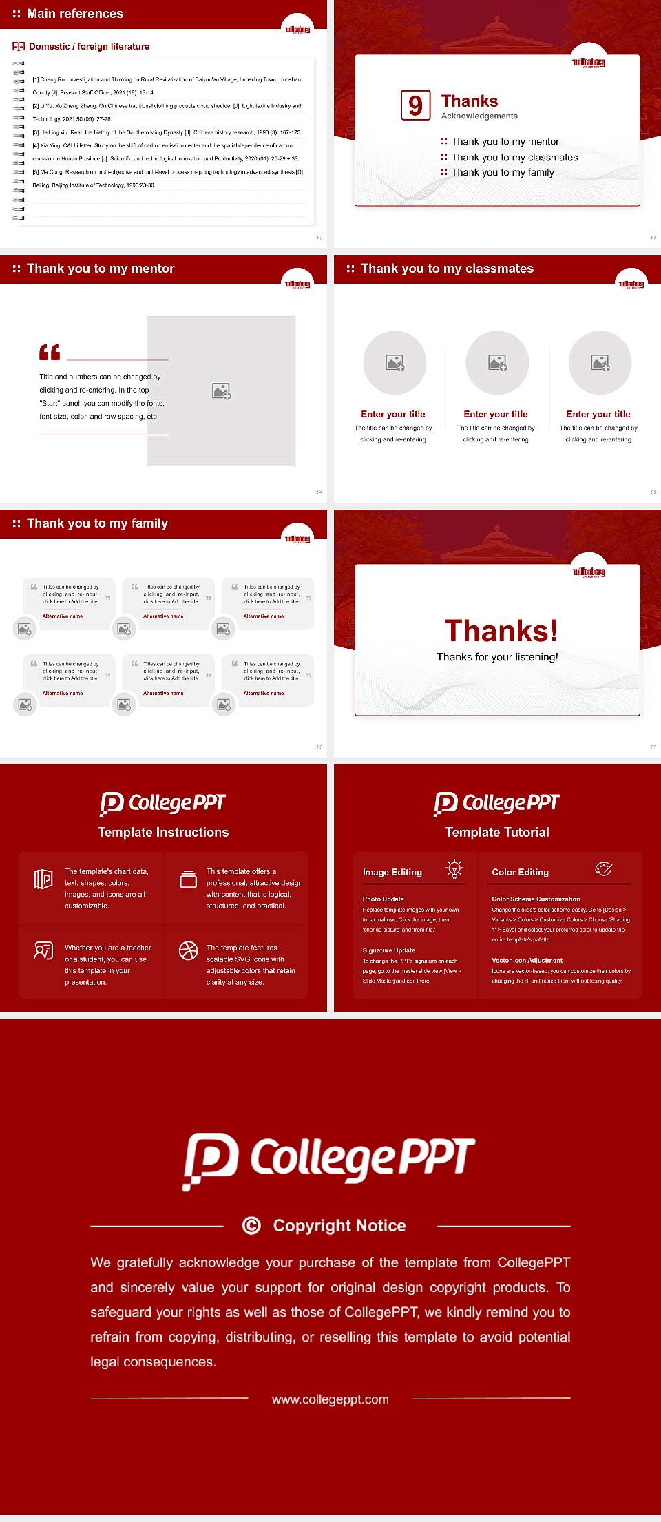 Wittenberg University Graduation Thesis Defense PPT Template4:3 ratio PPT effect preview image7
