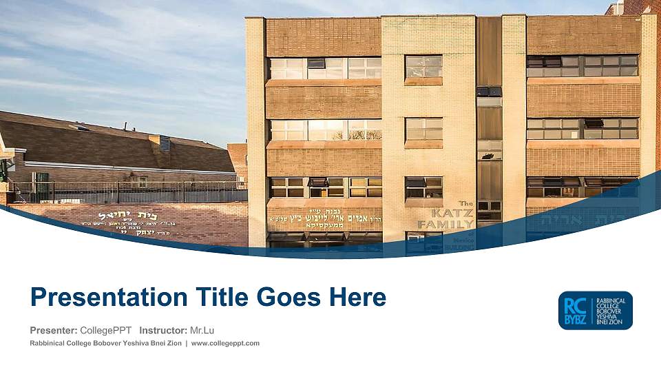 Rabbinical College Bobover Yeshiva Bnei Zion Course/Courseware Creation PPT Template16:9 ratio PPT effect preview image