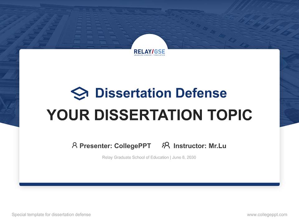 Relay Graduate School of Education Graduation Thesis Defense PPT Template4:3 ratio PPT effect preview image7