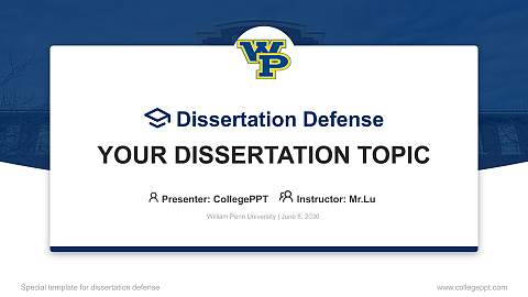 William Penn University Graduation Thesis Defense PPT Template