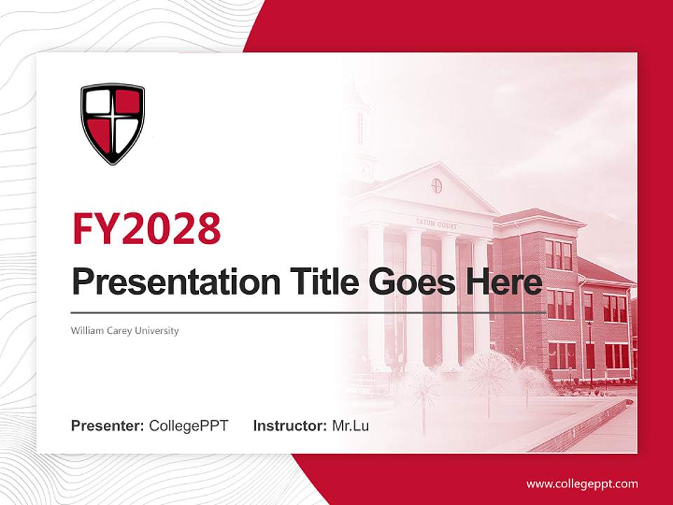 William Carey University Academic Presentation/Research Findings Report PPT Template4:3 ratio PPT effect preview image5