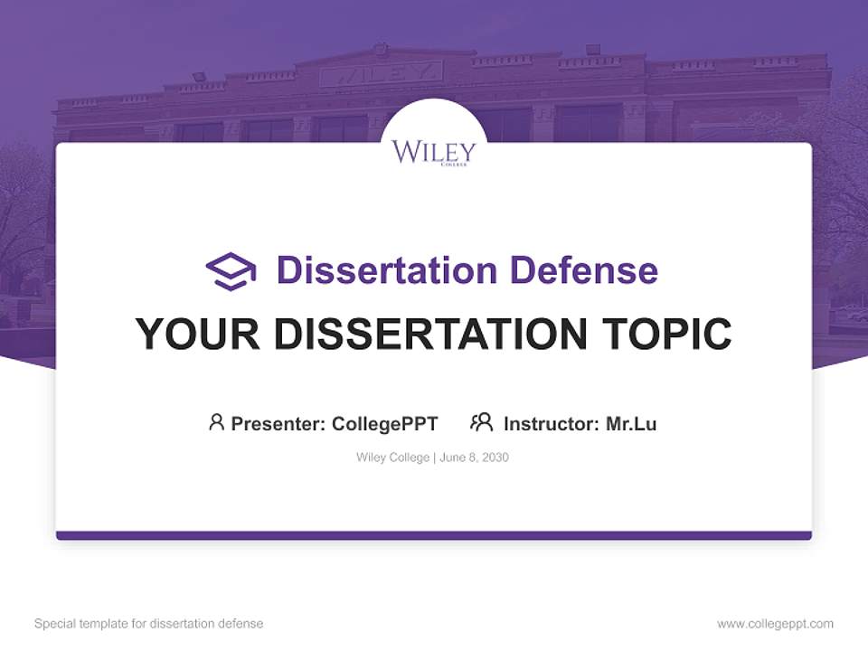 Wiley College Graduation Thesis Defense PPT Template4:3 ratio PPT effect preview image7