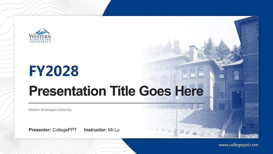 Western Washington University Academic Presentation/Research Findings Report PPT Template16:9 ratio PPT effect preview image