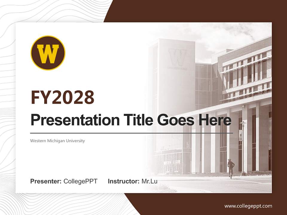 Western Michigan University Academic Presentation/Research Findings Report PPT Template4:3 ratio PPT effect preview image5