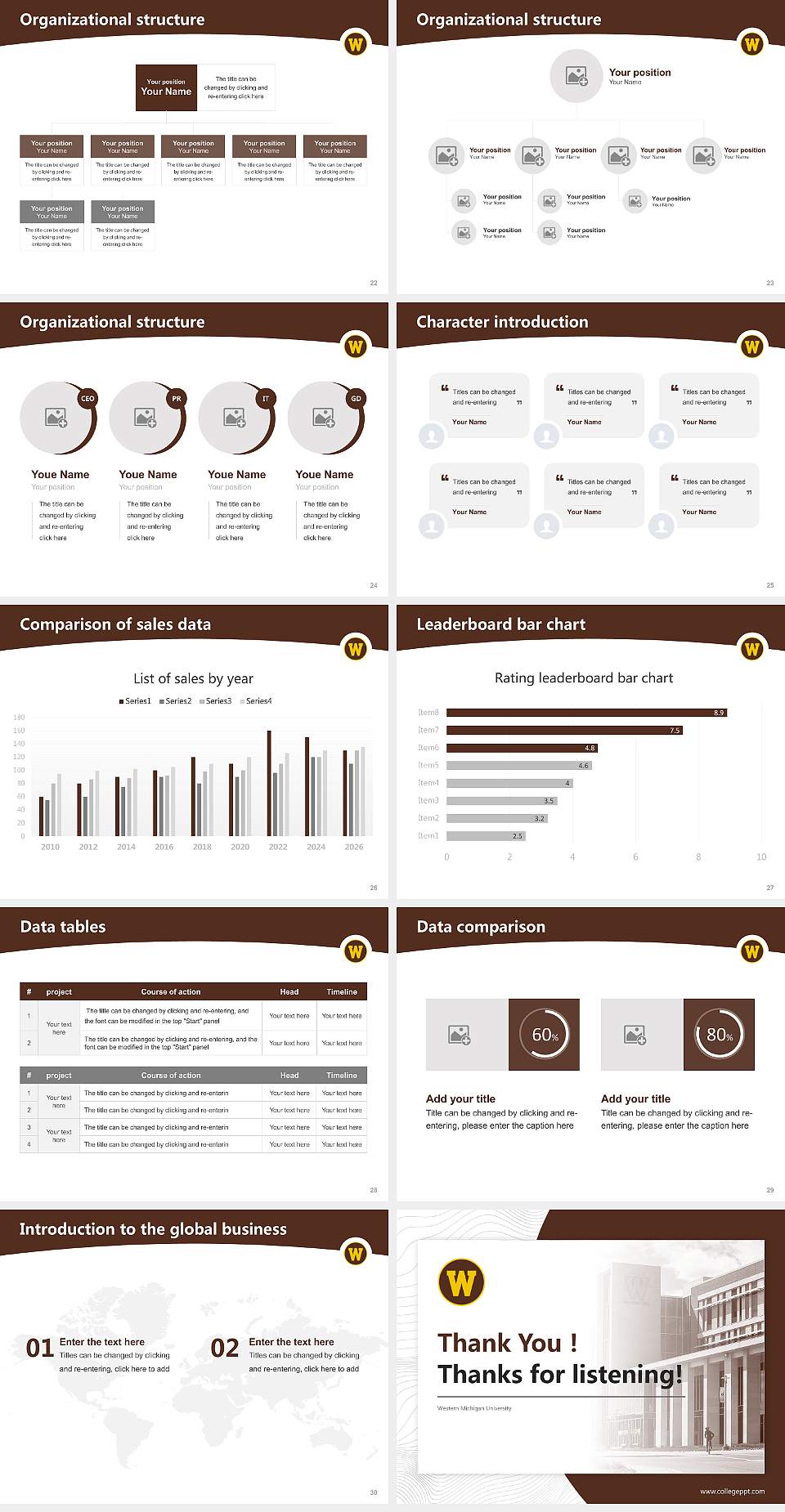 Western Michigan University Academic Presentation/Research Findings Report PPT Template4:3 ratio PPT effect preview image4
