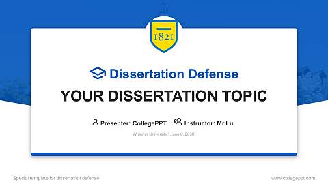 Widener University Graduation Thesis Defense PPT Template