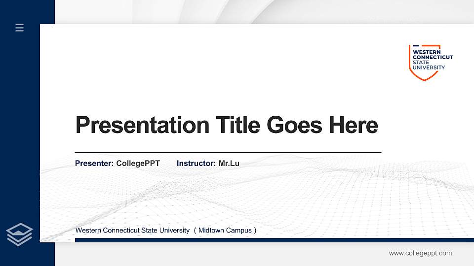 Western Connecticut State University （Midtown Campus） Thesis Proposal/Graduation Defense PPT Template16:9 ratio PPT effect preview image