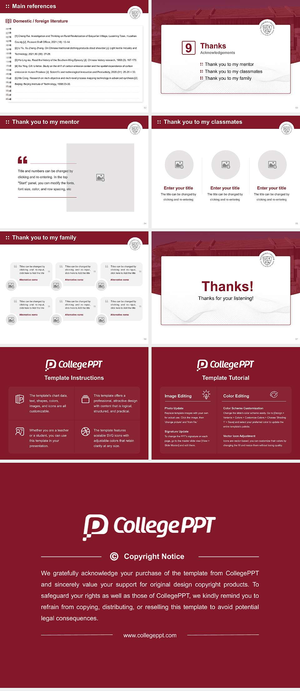 Westmont College Graduation Thesis Defense PPT Template4:3 ratio PPT effect preview image7