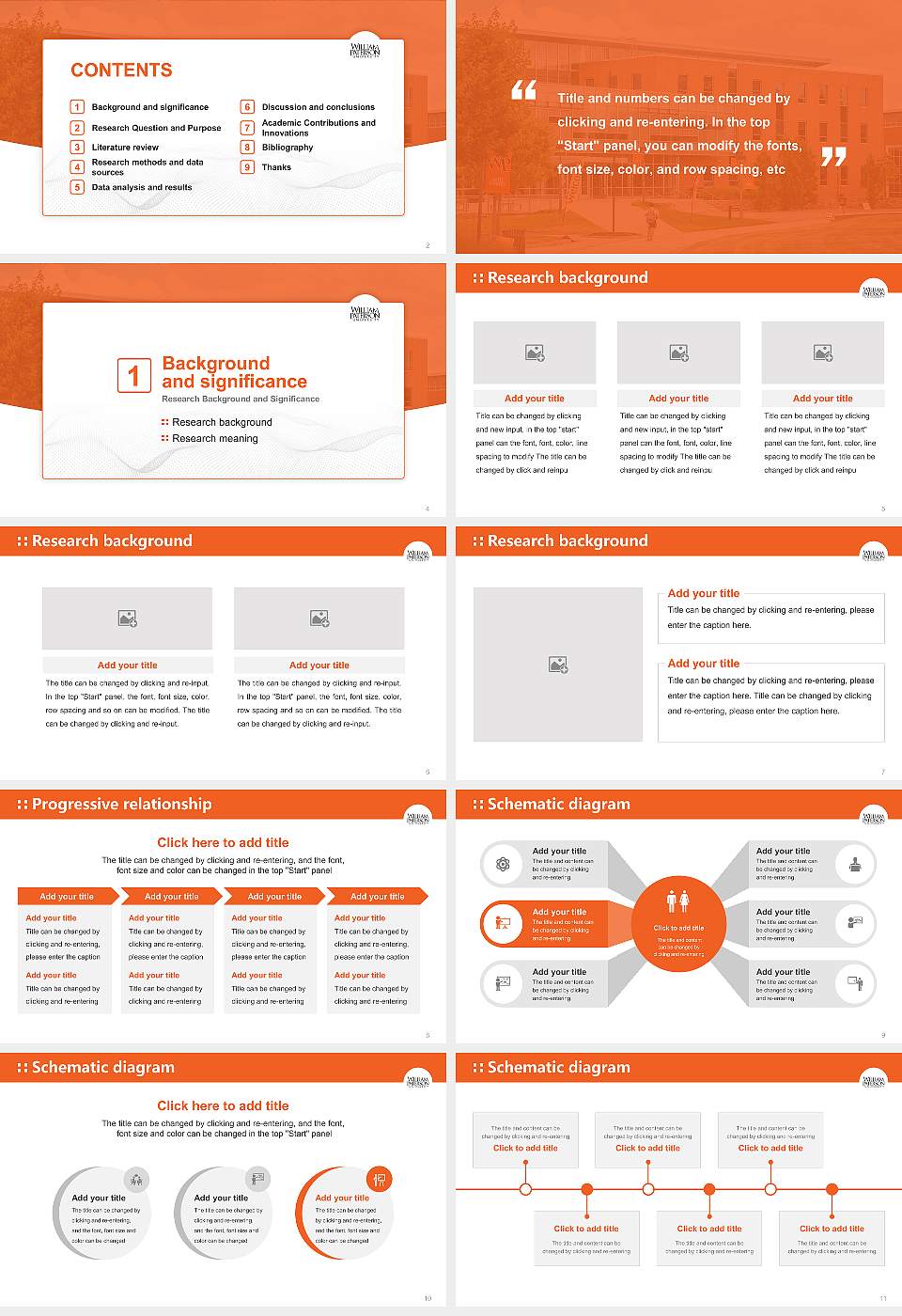 William Paterson University of New Jersey Graduation Thesis Defense PPT Template16:9 ratio PPT effect preview image2