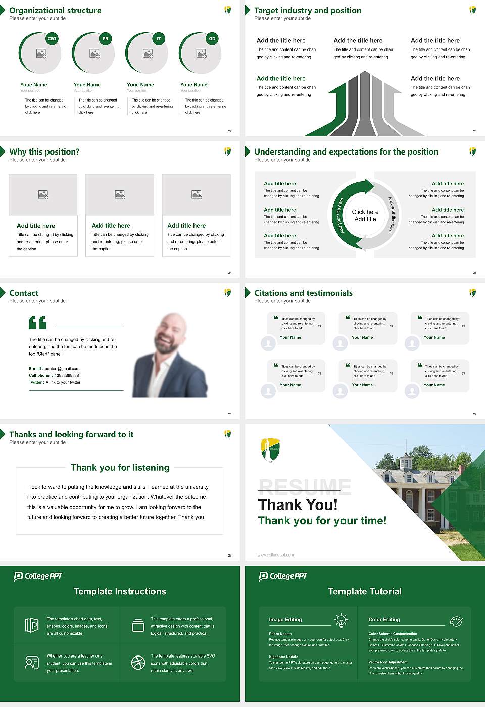 Wilberforce University Resume PPT Template16:9 ratio PPT effect preview image4