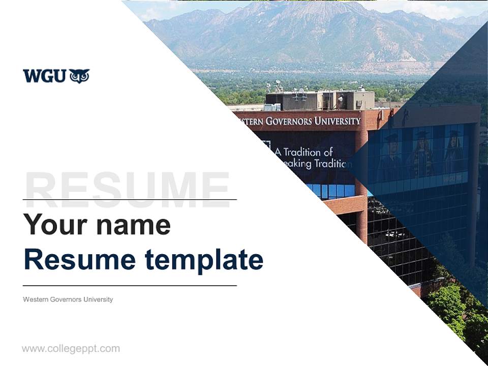 Western Governors University Resume PPT Template4:3 ratio PPT effect preview image5