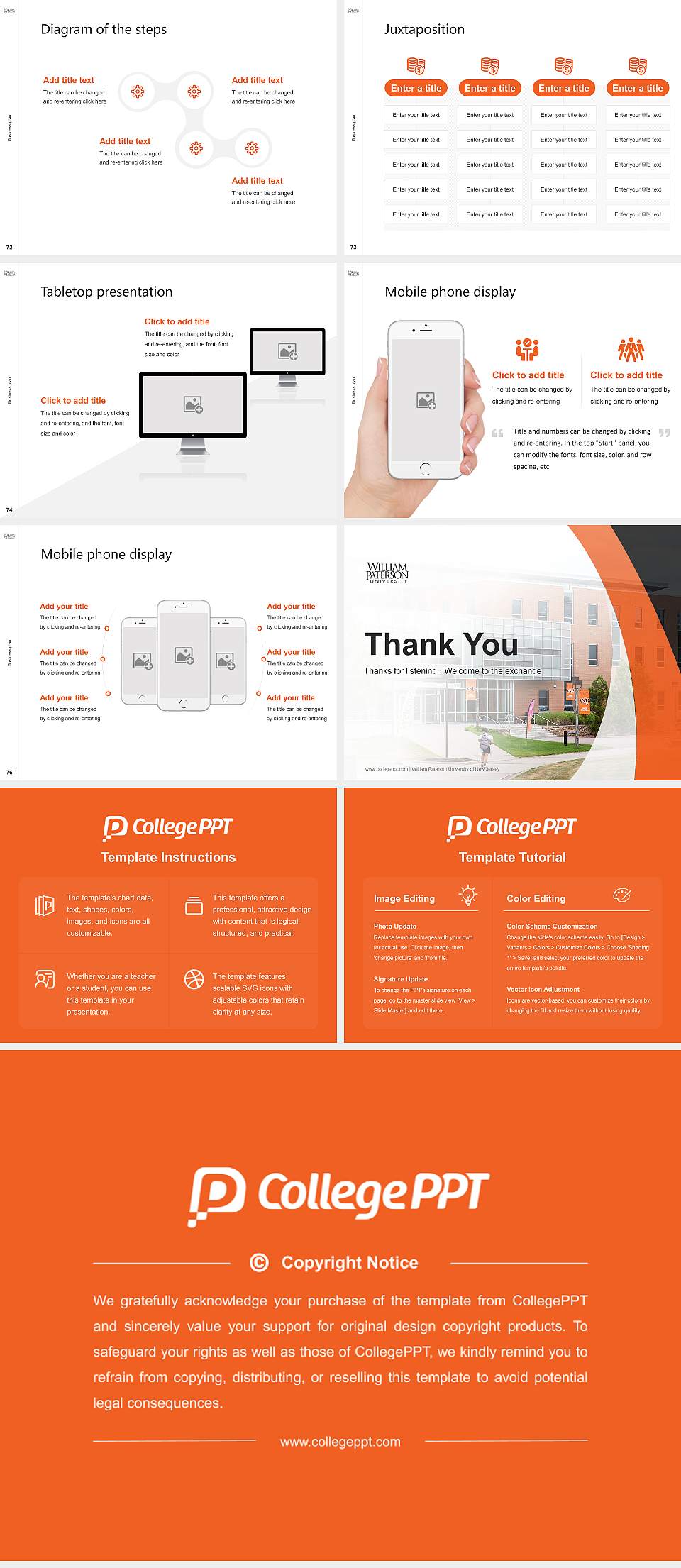 William Paterson University of New Jersey Competition/Entrepreneurship Contest PPT Template4:3 ratio PPT effect preview image9