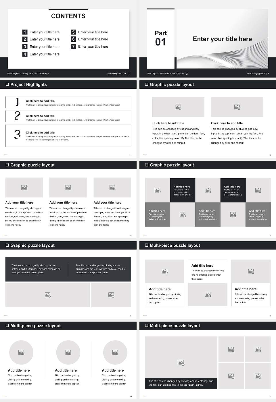 West Virginia University Institute of Technology General Purpose PPT Template16:9 ratio PPT effect preview image2