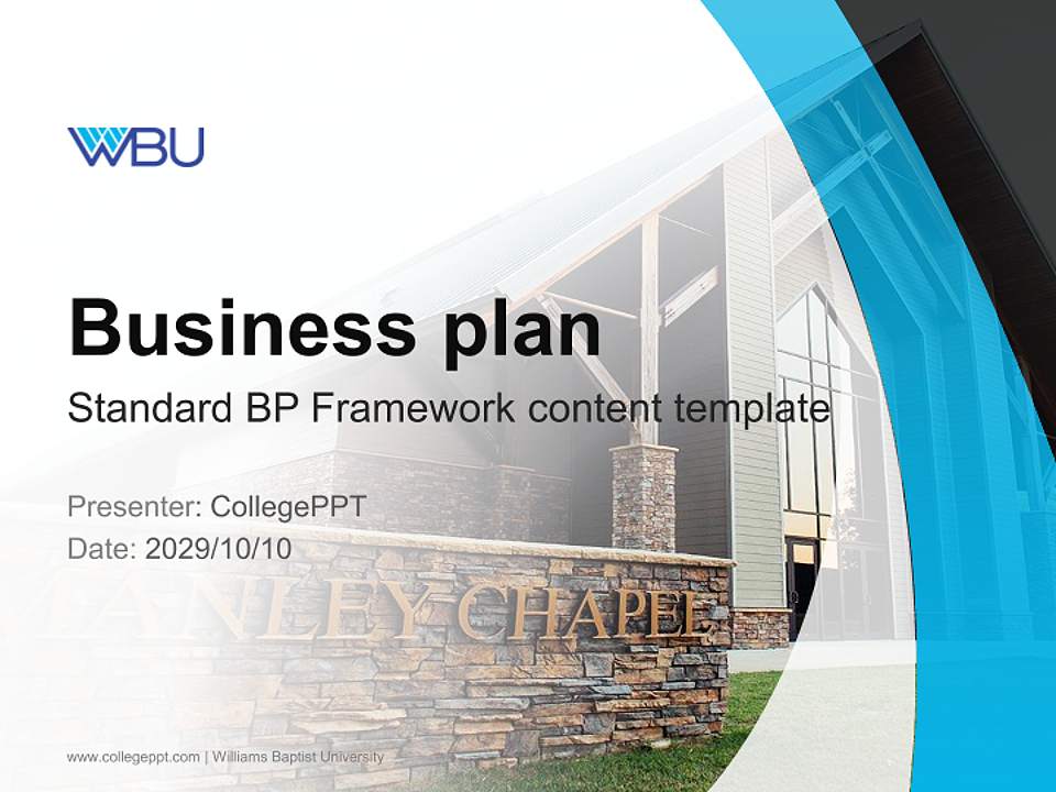 Williams Baptist University Competition/Entrepreneurship Contest PPT Template4:3 ratio PPT effect preview image9