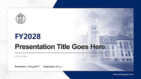Whitman College Academic Presentation/Research Findings Report PPT Template