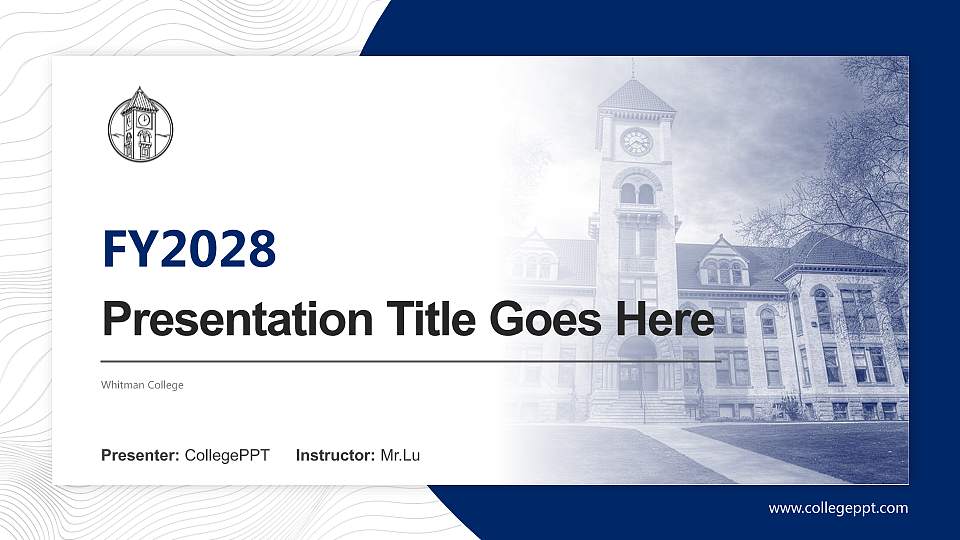 Whitman College Academic Presentation/Research Findings Report PPT Template16:9 ratio PPT effect preview image