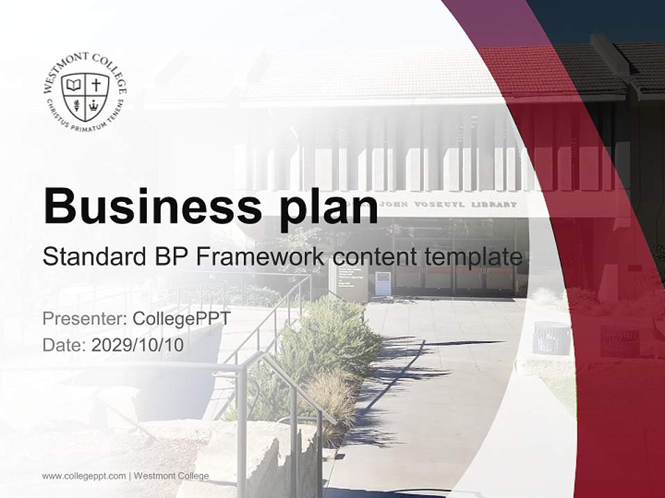 Westmont College Competition/Entrepreneurship Contest PPT Template4:3 ratio PPT effect preview image9