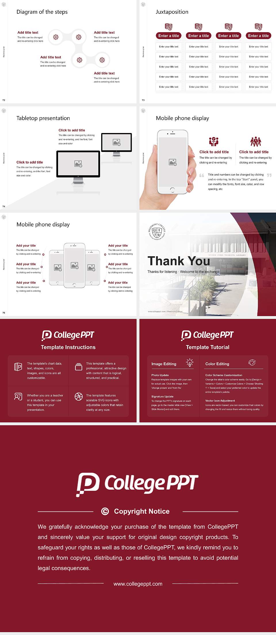 Westmont College Competition/Entrepreneurship Contest PPT Template4:3 ratio PPT effect preview image9