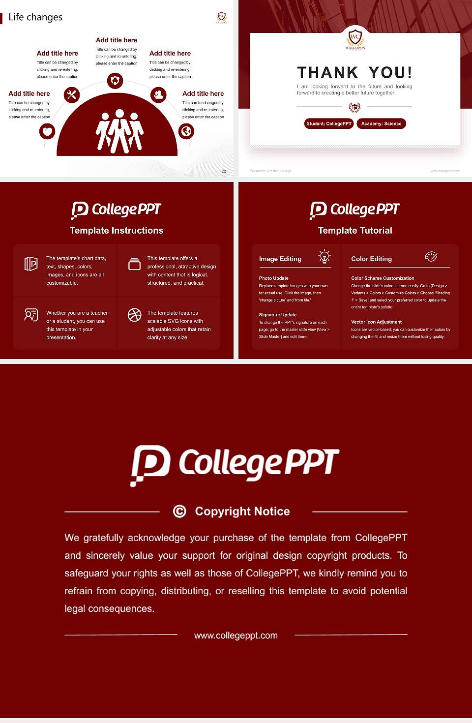 Williamson Christian College National Scholarship Defense PPT Template4:3 ratio PPT effect preview image4